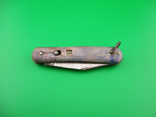 COLONIAL SHUR-SNAP Fatjack Blue Pink swirl vintage 1950s switchblade knife