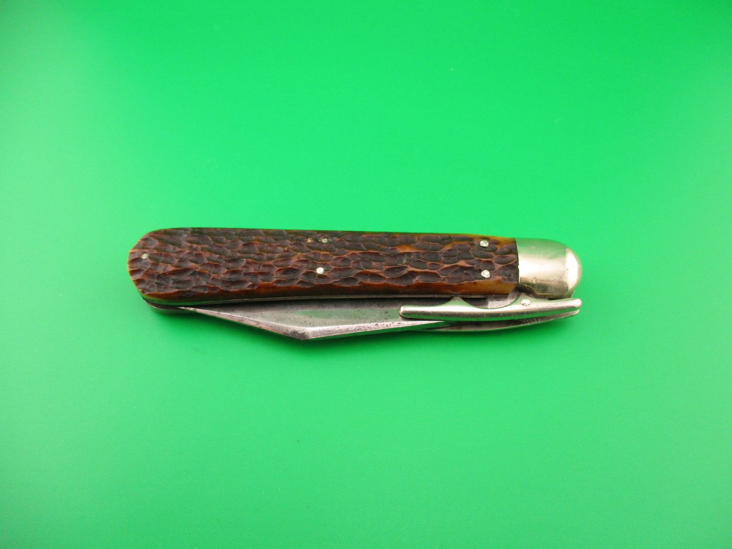 PRESS BUTTON KNIFE CO #1005 Etched THE VICTOR Antique switchblade knife