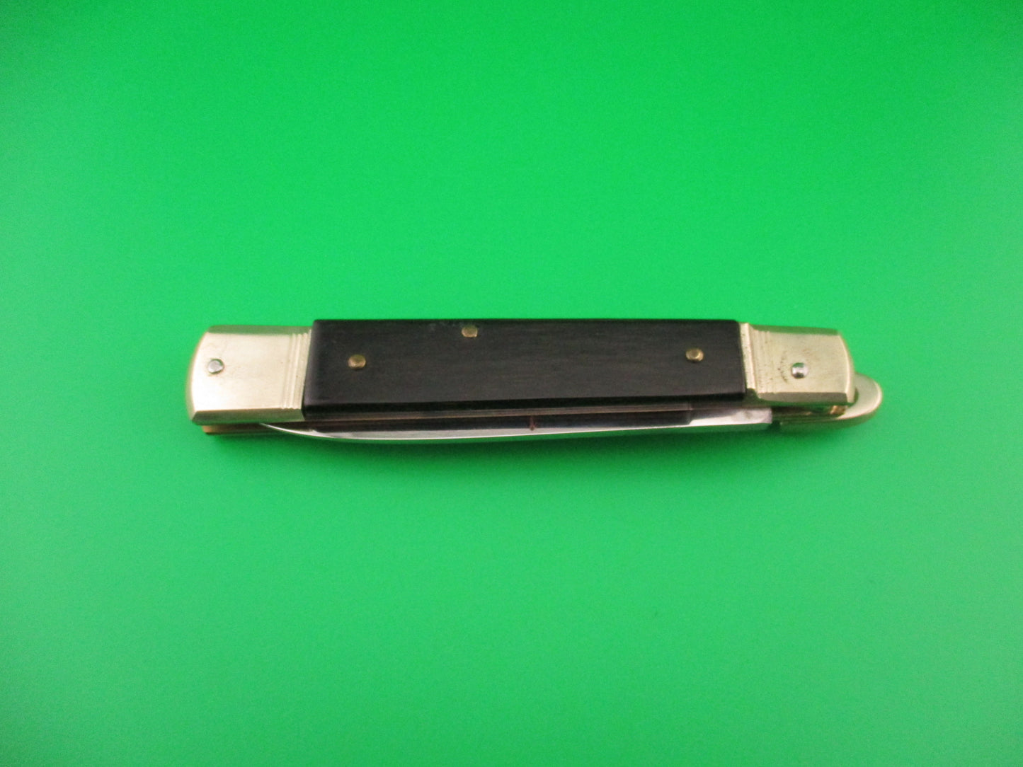 HUBERTUS SOLINGEN ROSTFREI 11cm West Germany Slimline Lever Ebony automatic knife