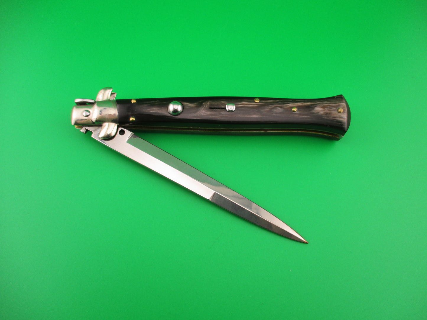 FRANK B ITALY 28cm Italian Stiletto Swivel bolster bayonet Fantail automatic knife