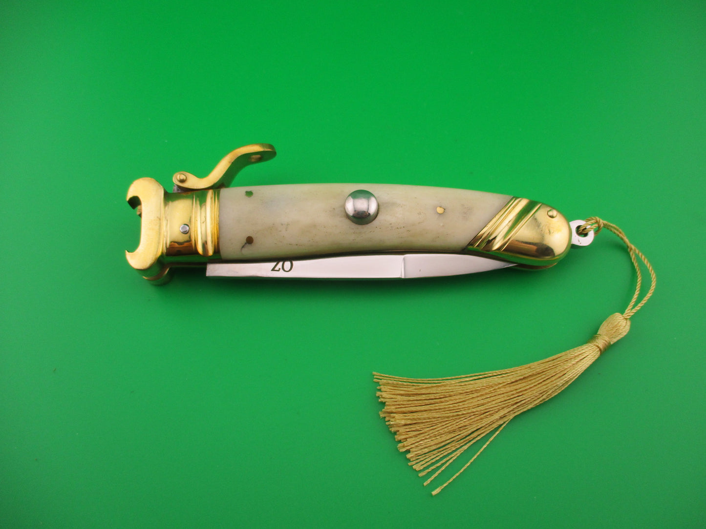 OZ 23cm Scarperia Tonerini Italian Inspired Fulcrum Shell puller Custom Automatic Knife