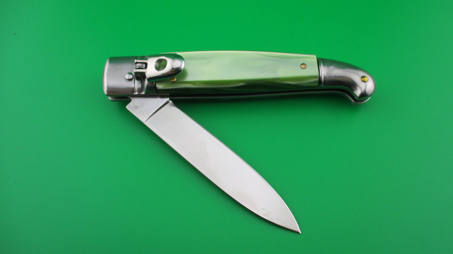 Sterile 20cm Italian Birds Head Lever Green Pearlex automatic knife