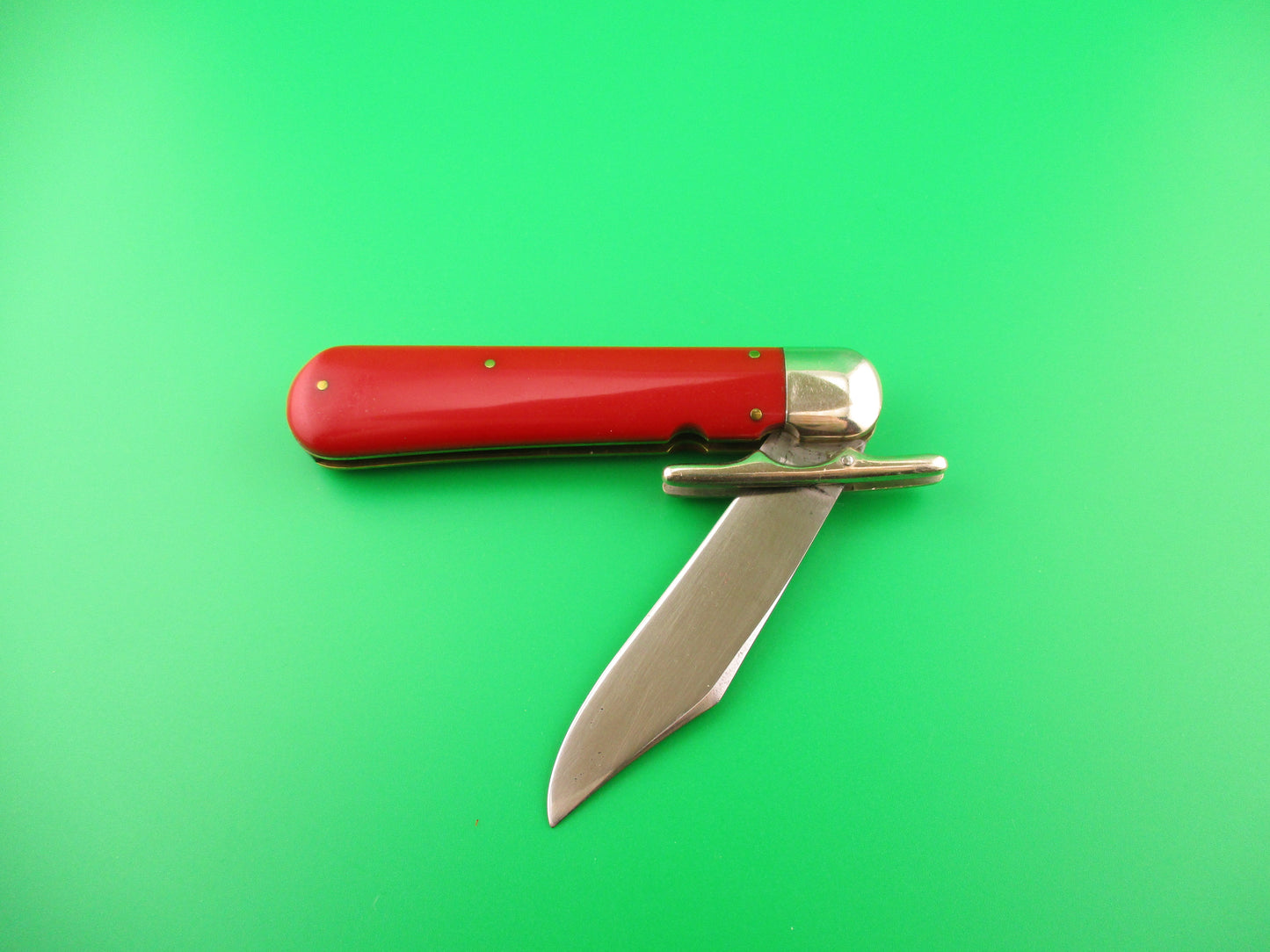 Schrade Walden Craftsman 9540 Red folding guard vintage 1950s automatic knife