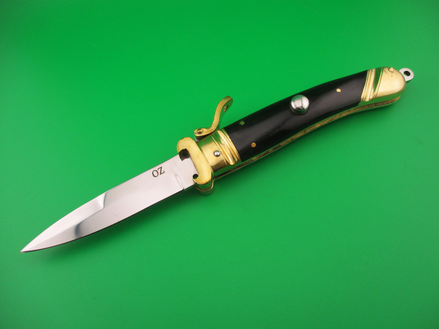 OZ 23cm Scarperia Tonerini Italian Inspired Fulcrum Shell puller Custom Automatic Knife