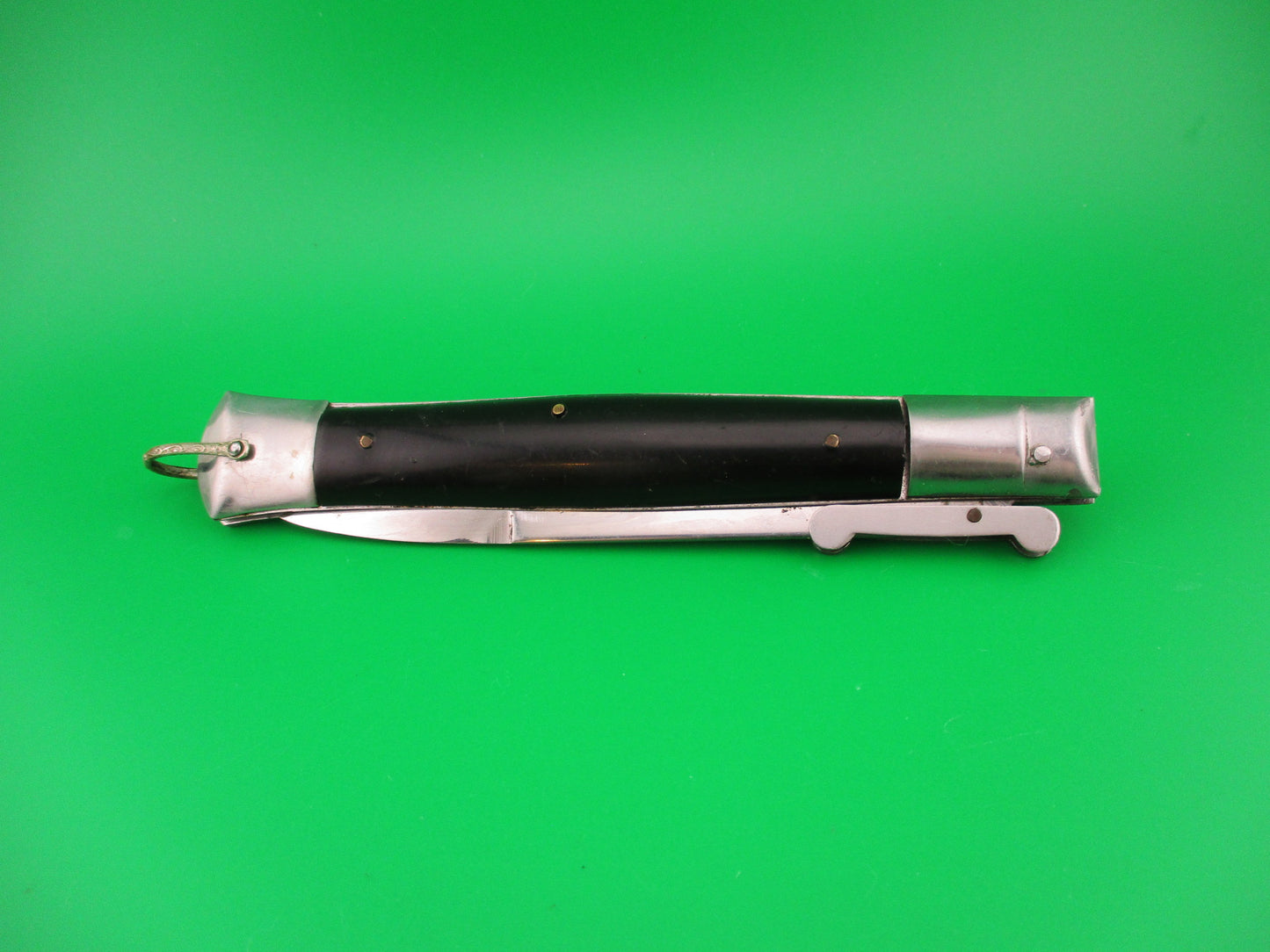 STAINLESS STEEL 27cm Japanese Rizzuto Swing guard Black step bolster vintage switchblade