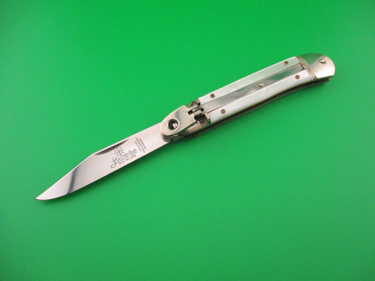Hubertus SOLINGEN 10cm German Lever Pearl automatic knife