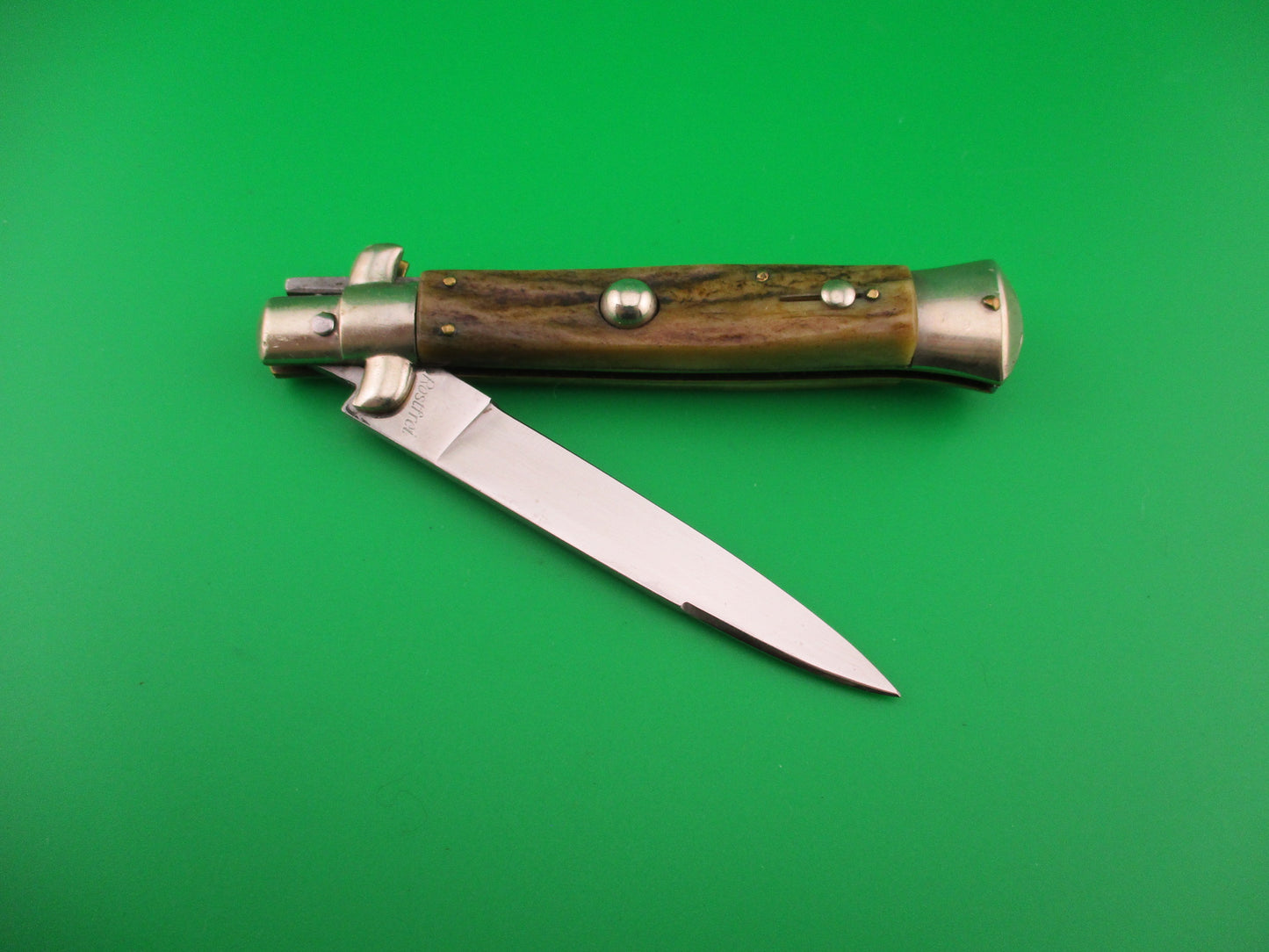 Rostfrei (slant) 4 PATENT 20cm Italian BoBc Vintage 1960s Stag automatic knife