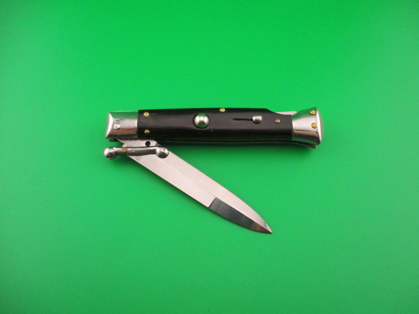 STAINLESS ITALY AB ITALY 20cm Italian Swing Guard Horn Bayonet automatic knife