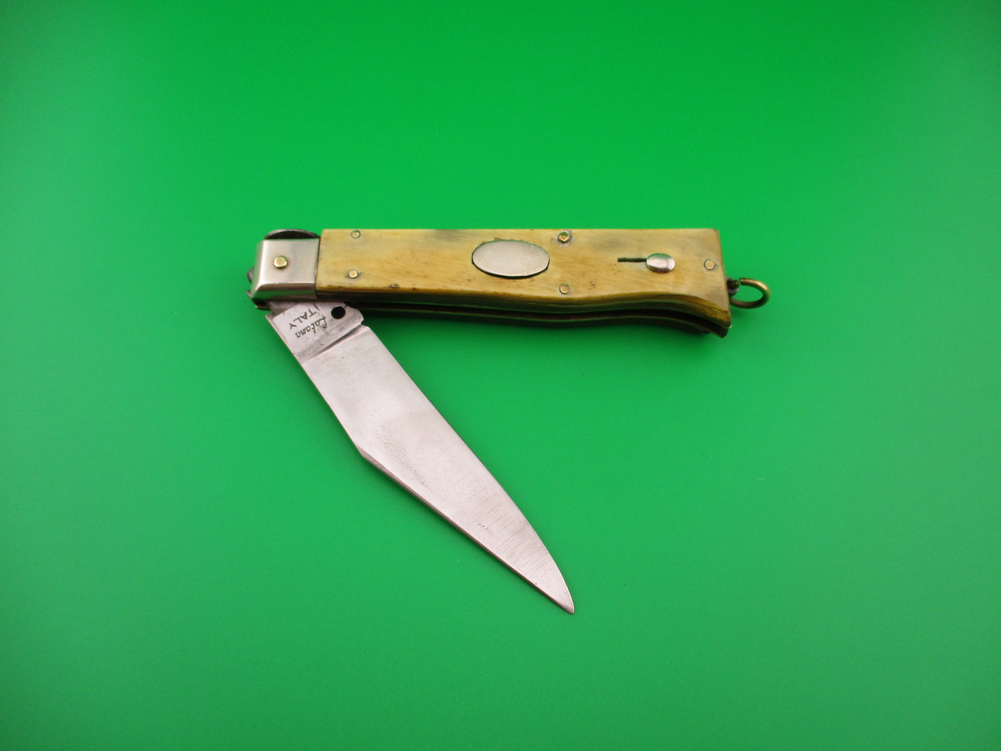 Latama ITALY 22cm Italian Picklock Oval button Camper vintage 1950s automatic knife