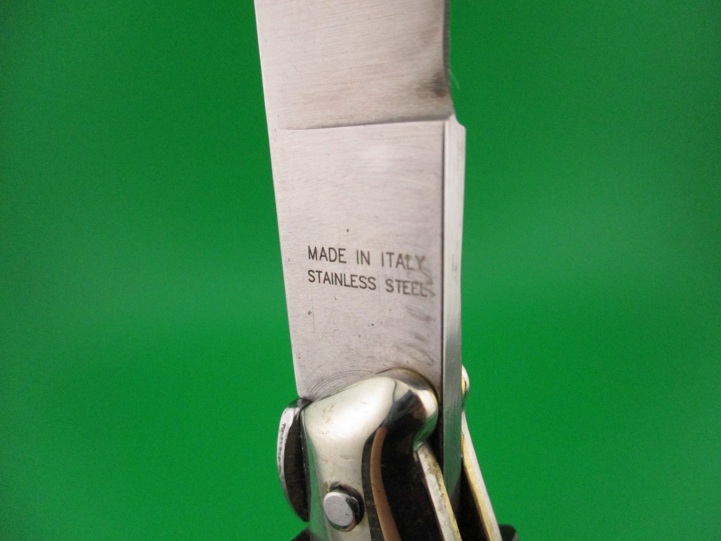 AKC 25cm Italian Picklock Fishtail Dark horn vintage automatic knife