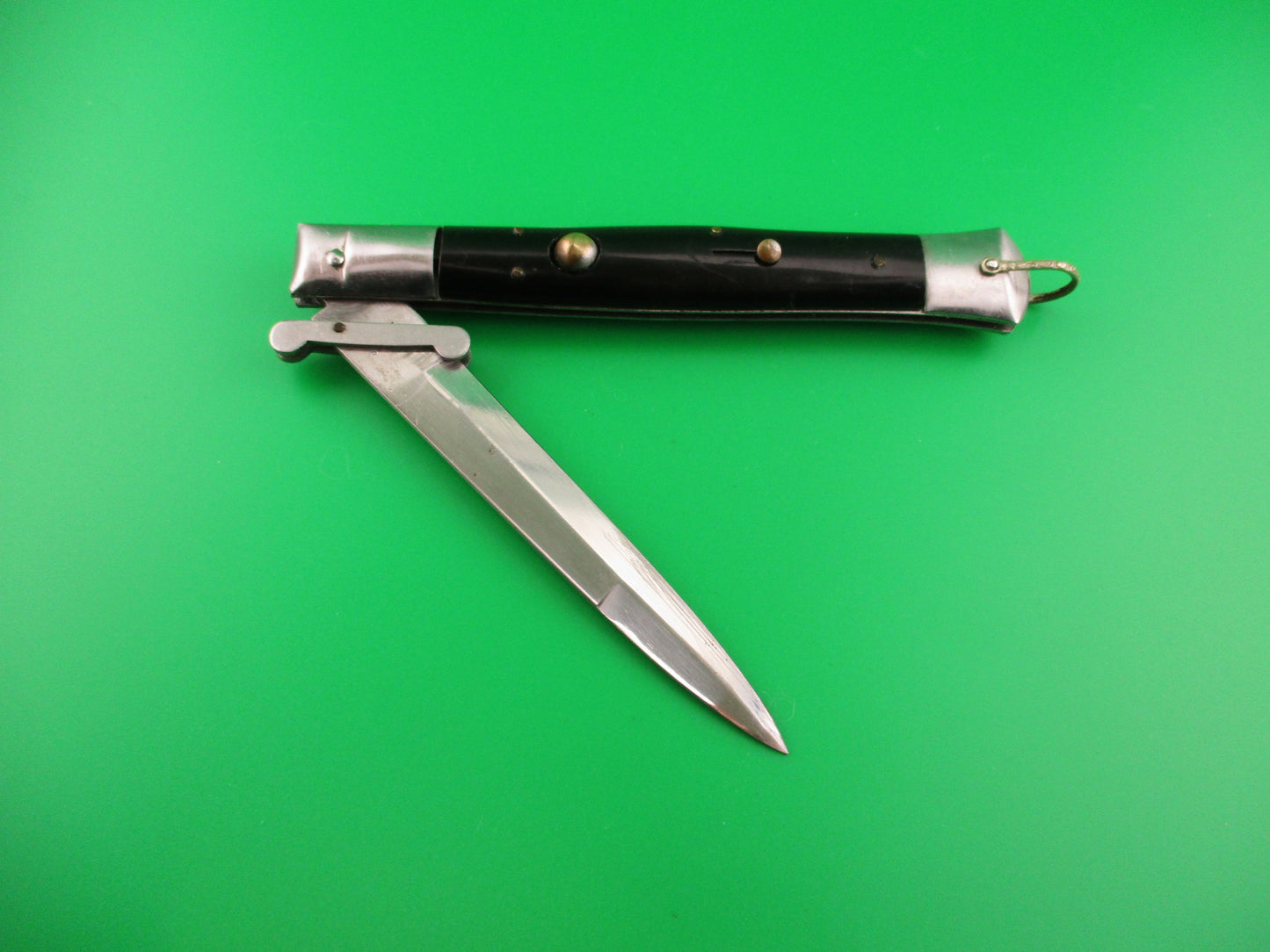 STAINLESS STEEL 27cm Japanese Rizzuto Swing guard Black step bolster vintage switchblade