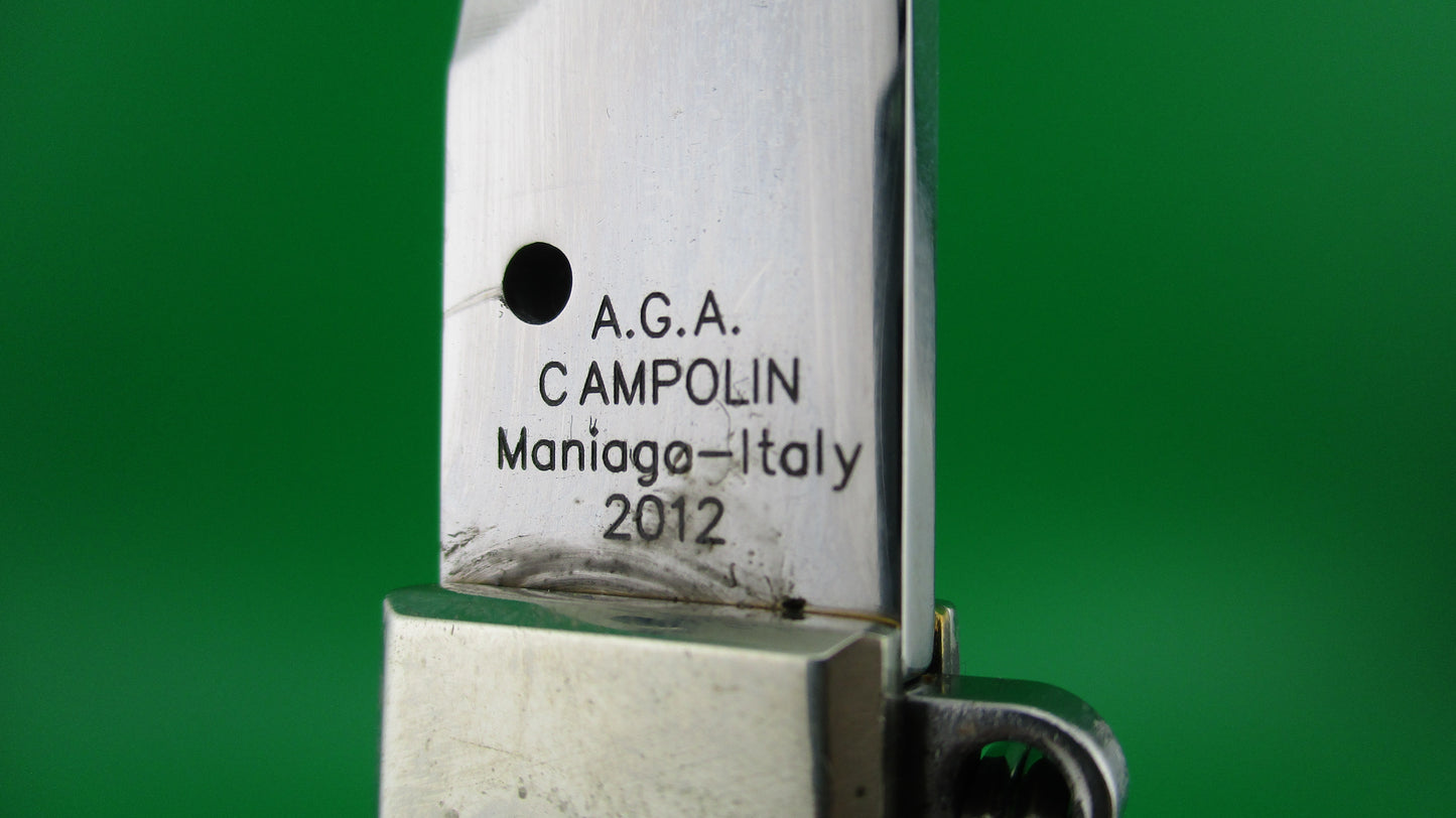 AGA CAMPOLIN 30cm Sicilian Ring Pull Italian buffalo horn automatic knife