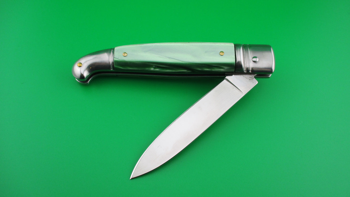 Sterile 20cm Italian Birds Head Lever Green Pearlex automatic knife