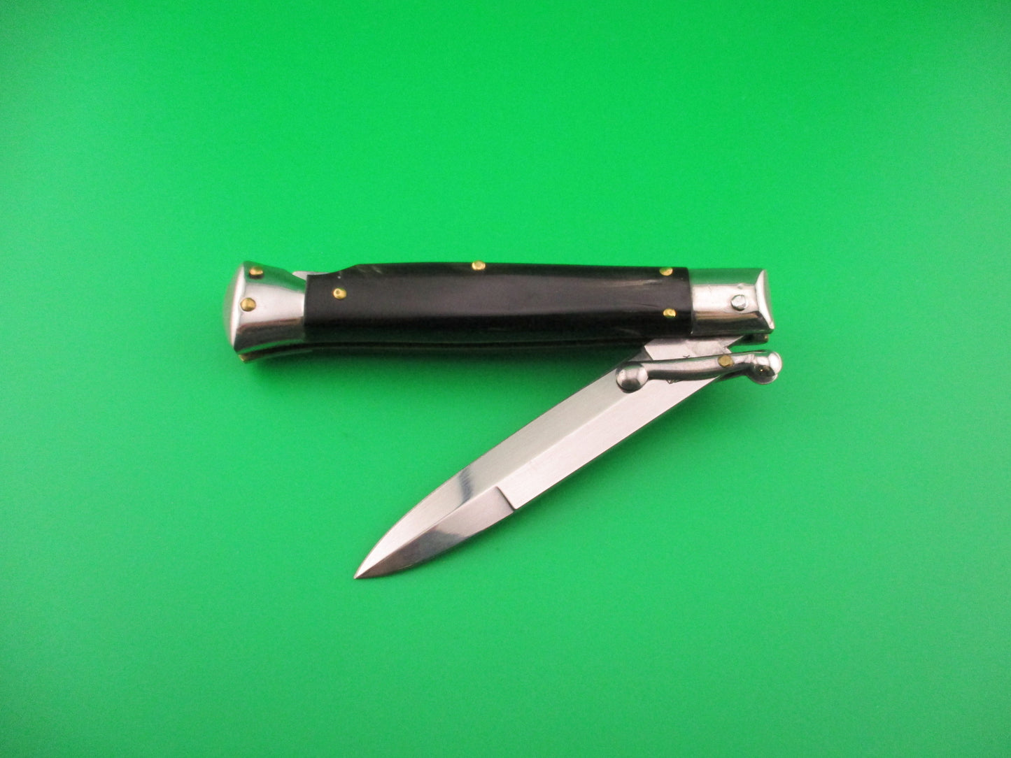 STAINLESS ITALY AB ITALY 20cm Italian Swing Guard Horn Bayonet automatic knife