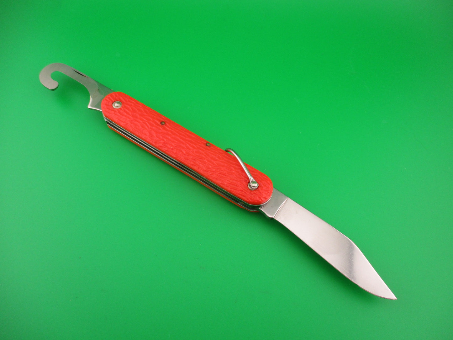 CAMILLUS vintage MC1 Orange paratrooper automatic knife with hook blade