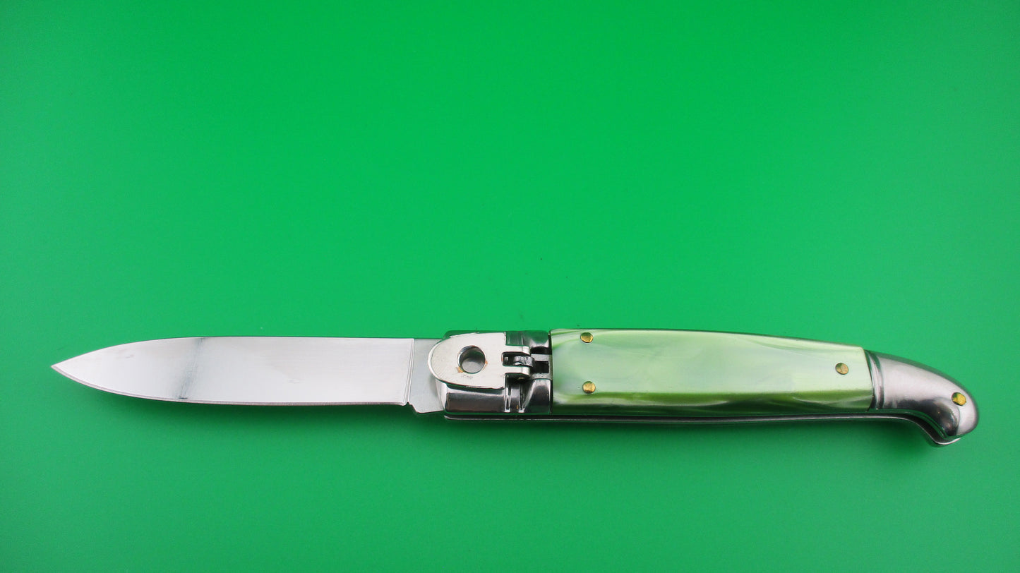 Sterile 20cm Italian Birds Head Lever Green Pearlex automatic knife