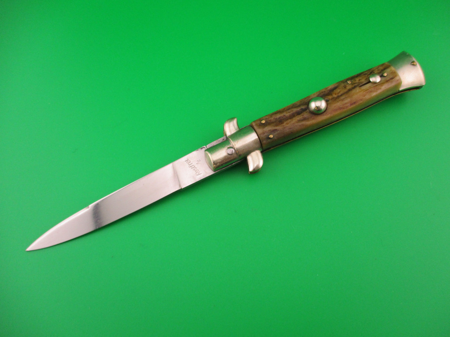 Rostfrei (slant) 4 PATENT 20cm Italian BoBc Vintage 1960s Stag automatic knife