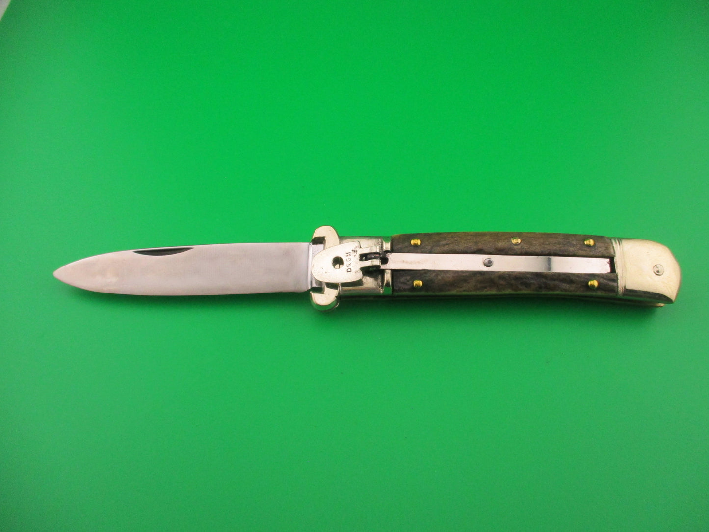 H.W. BOKER SOLINGEN-O. 20cm German Shell Puller Lever Stag vintage automatic knife