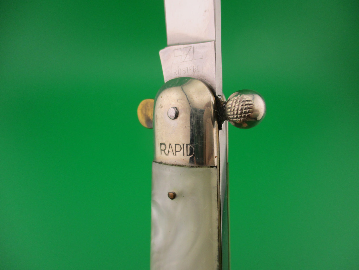 RAPID SZL ROSTFREI 25cm Italian Knob open manual Pearlex vintage knife