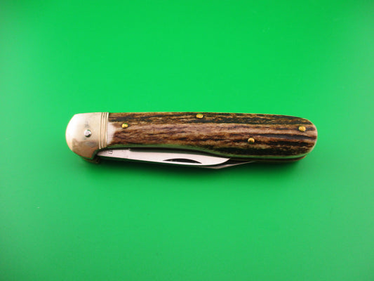 Hubertus SOLINGEN 10cm German Stag Pen Blade release automatic knife