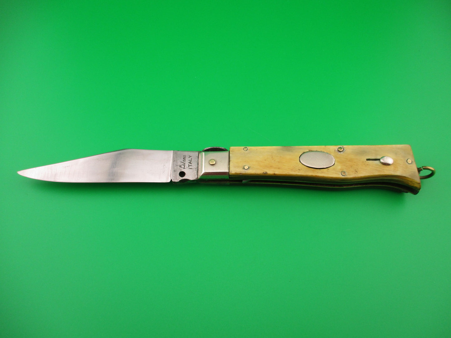 Latama ITALY 22cm Italian Picklock Oval button Camper vintage 1950s automatic knife