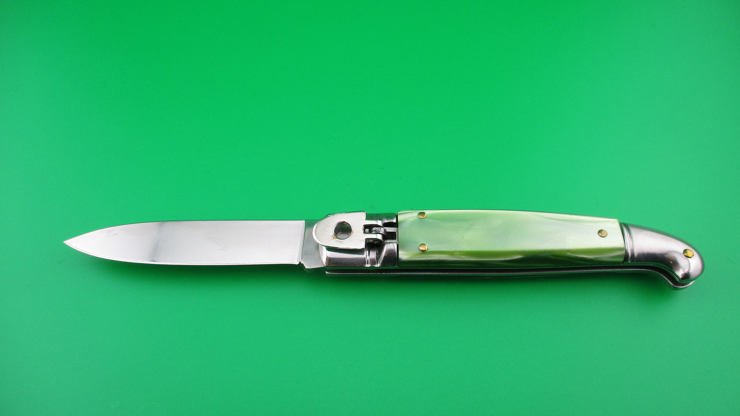 Sterile 20cm Italian Birds Head Lever Green Pearlex automatic knife