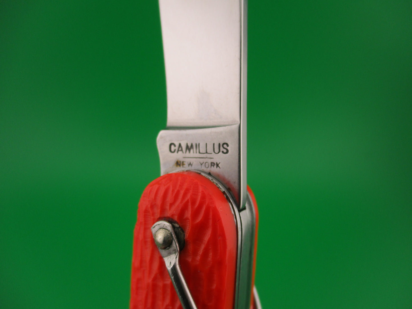 CAMILLUS vintage MC1 Orange paratrooper automatic knife with hook blade