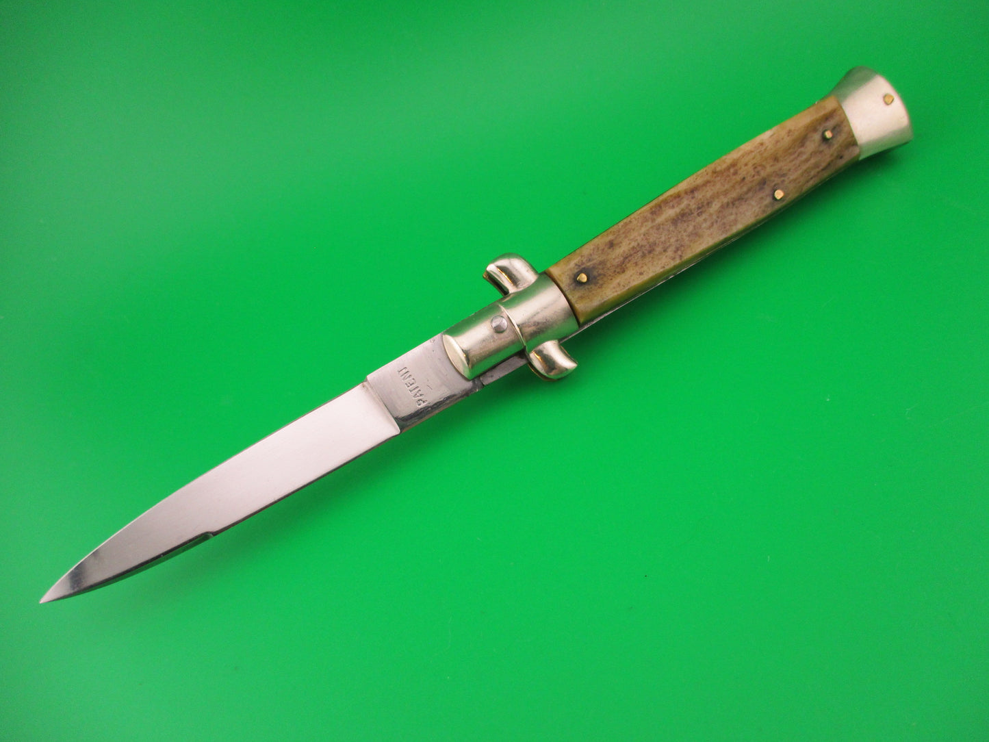 Rostfrei (slant) 4 PATENT 20cm Italian BoBc Vintage 1960s Stag automatic knife
