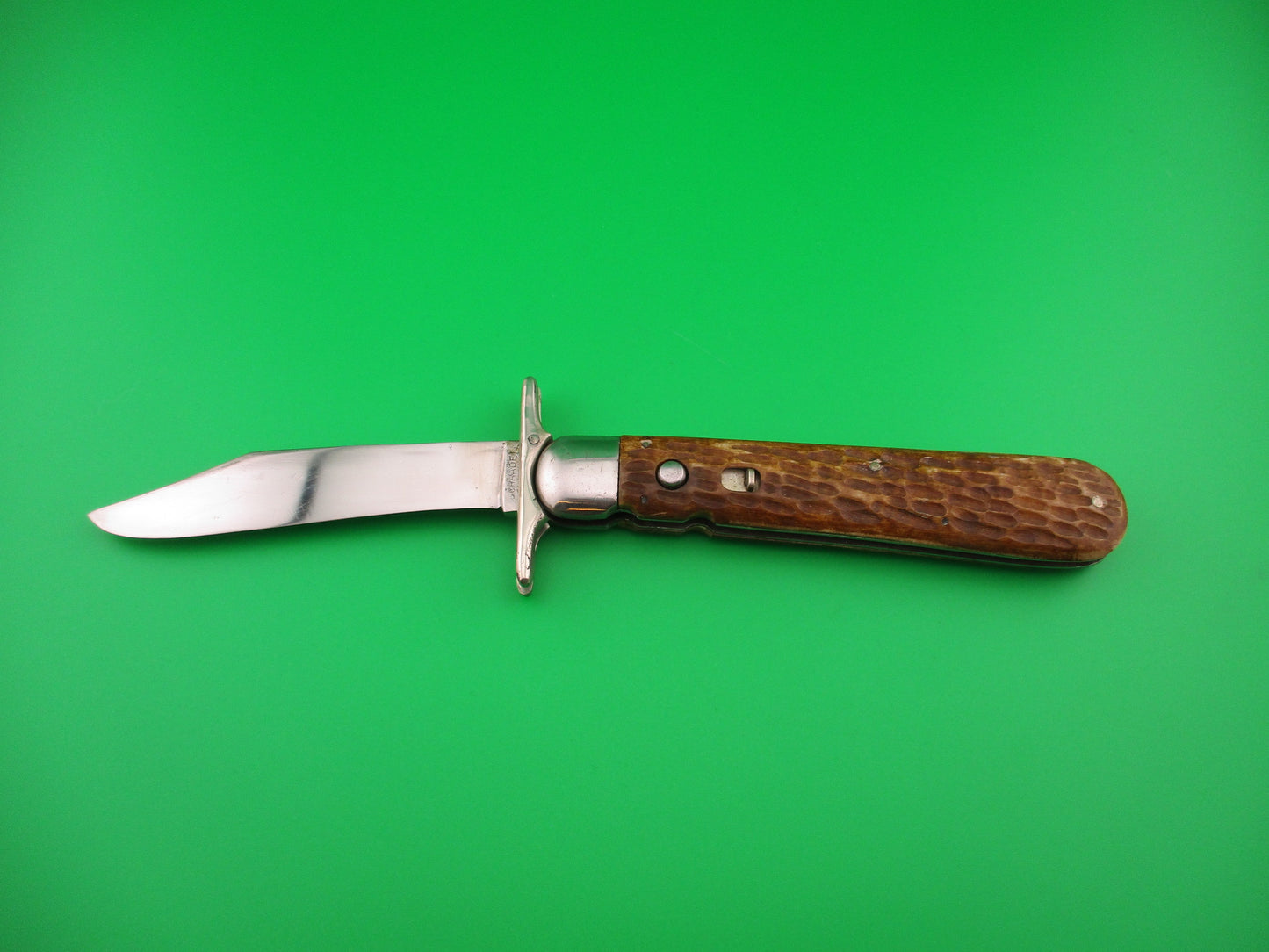 Schrade Cut Co Hunters Pride # G1543 3/4 bone Folding guard switchblade knife