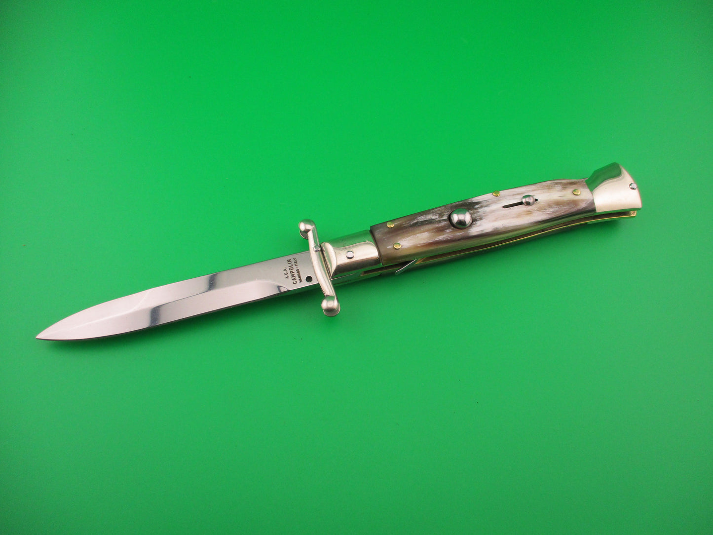 AGA CAMPOLIN 23cm Italian Swing Guard Horn Bayonet blade automatic knife