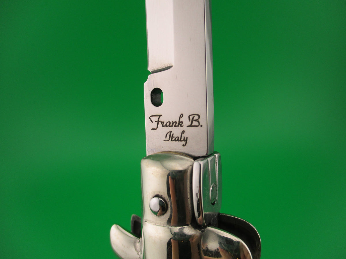 Frank B Italy 28cm Italian Fantail Swivel bolster Dark horn automatic knife