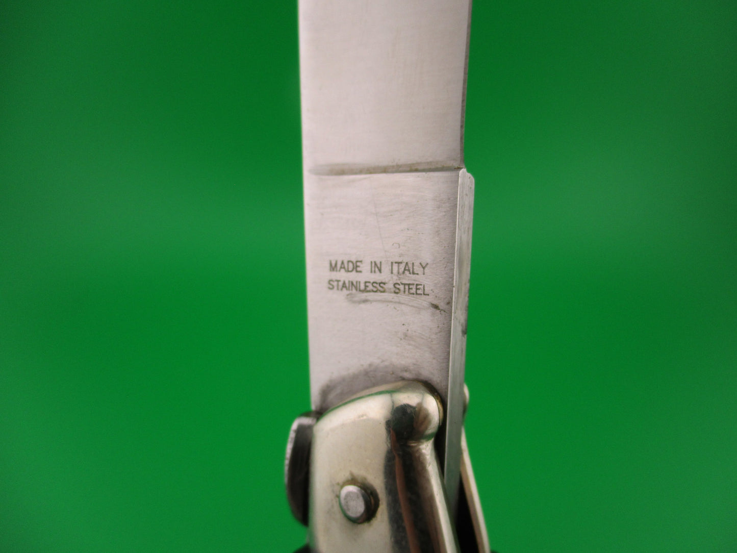 AKC 25cm Italian Picklock Fishtail Dark horn vintage automatic knife