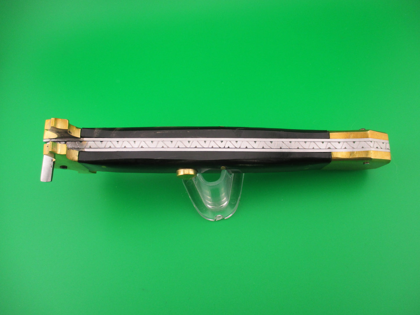 Custom Medieval 34cm Damascus Dagger Brass bolster horn Hand Made Automatic knife