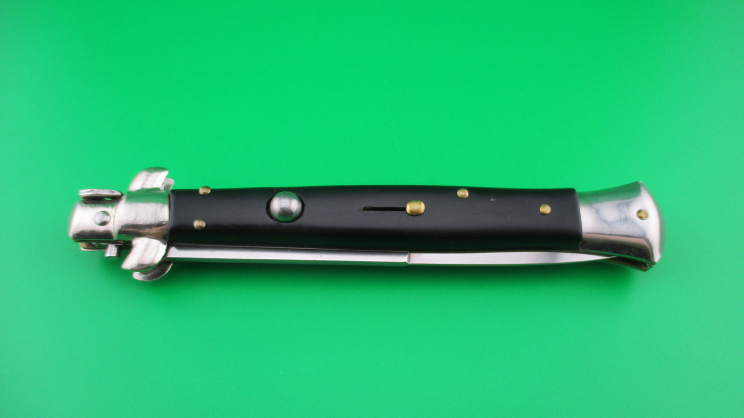 ITALY INOX 28cm Italian Stiletto swivel bolster Black automatic knife