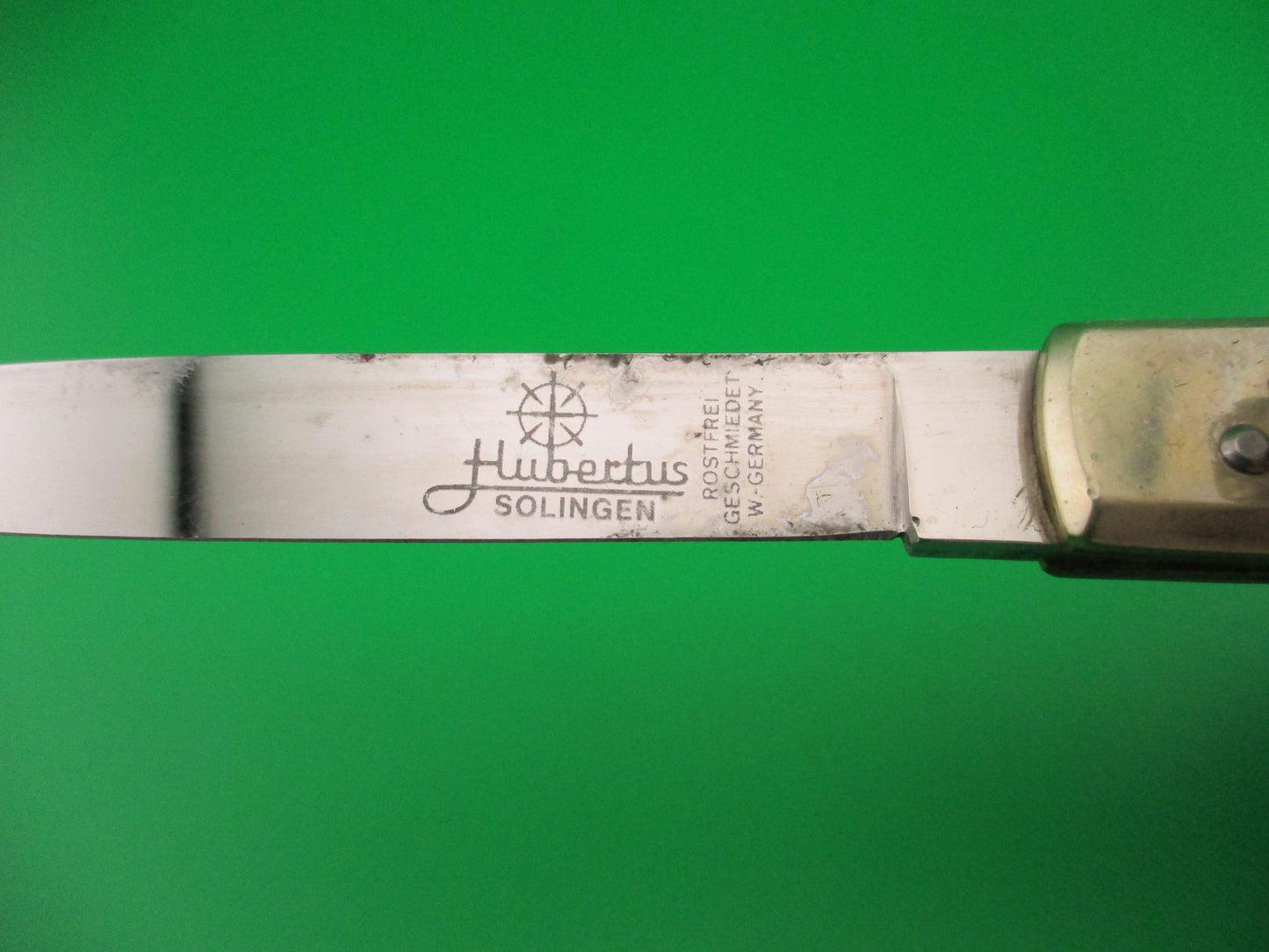 HUBERTUS SOLINGEN ROSTFREI 11cm West Germany Slimline Lever Ebony automatic knife