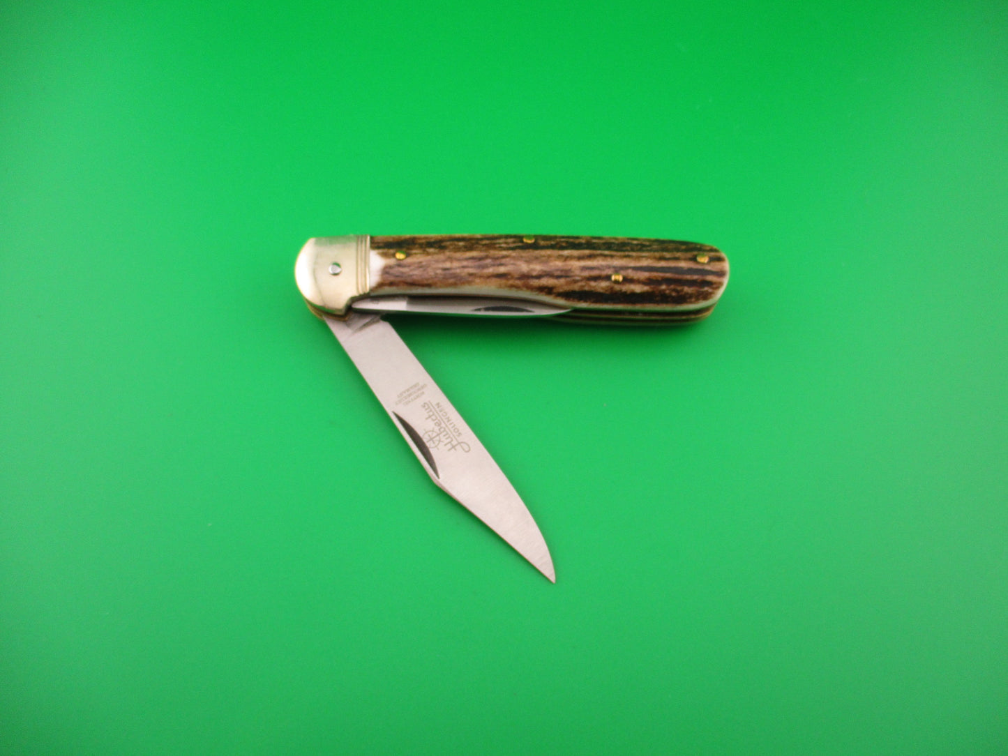 Hubertus SOLINGEN 10cm German Stag Pen Blade release automatic knife