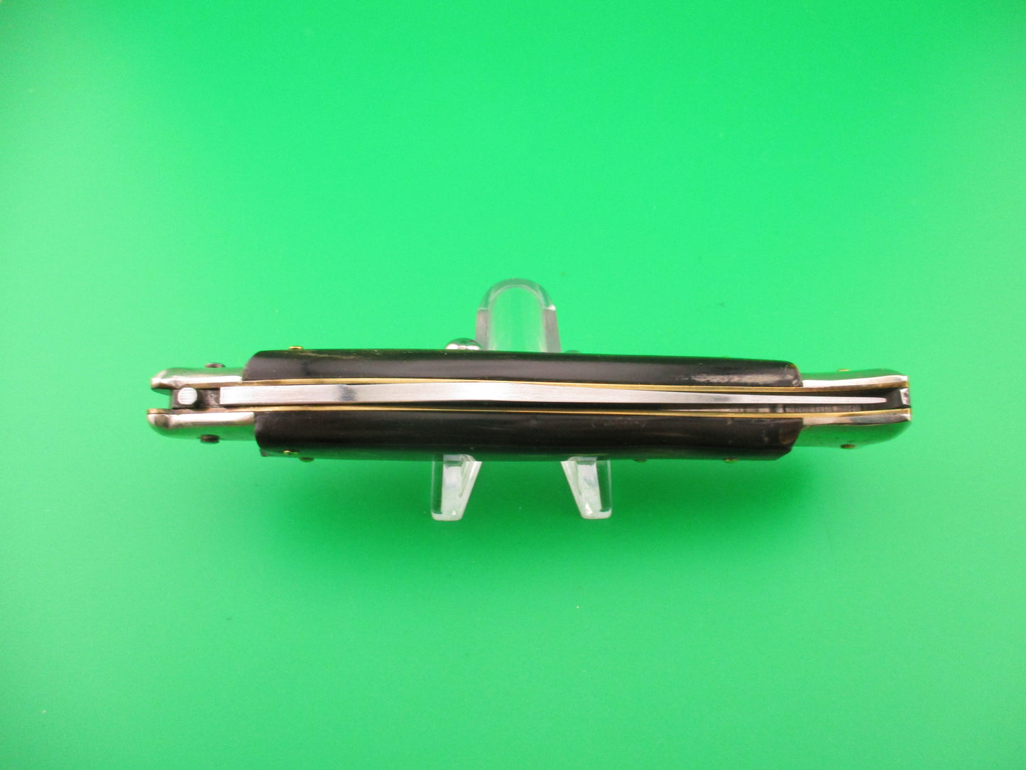 AKC 25cm Italian Picklock Fishtail Dark horn vintage automatic knife