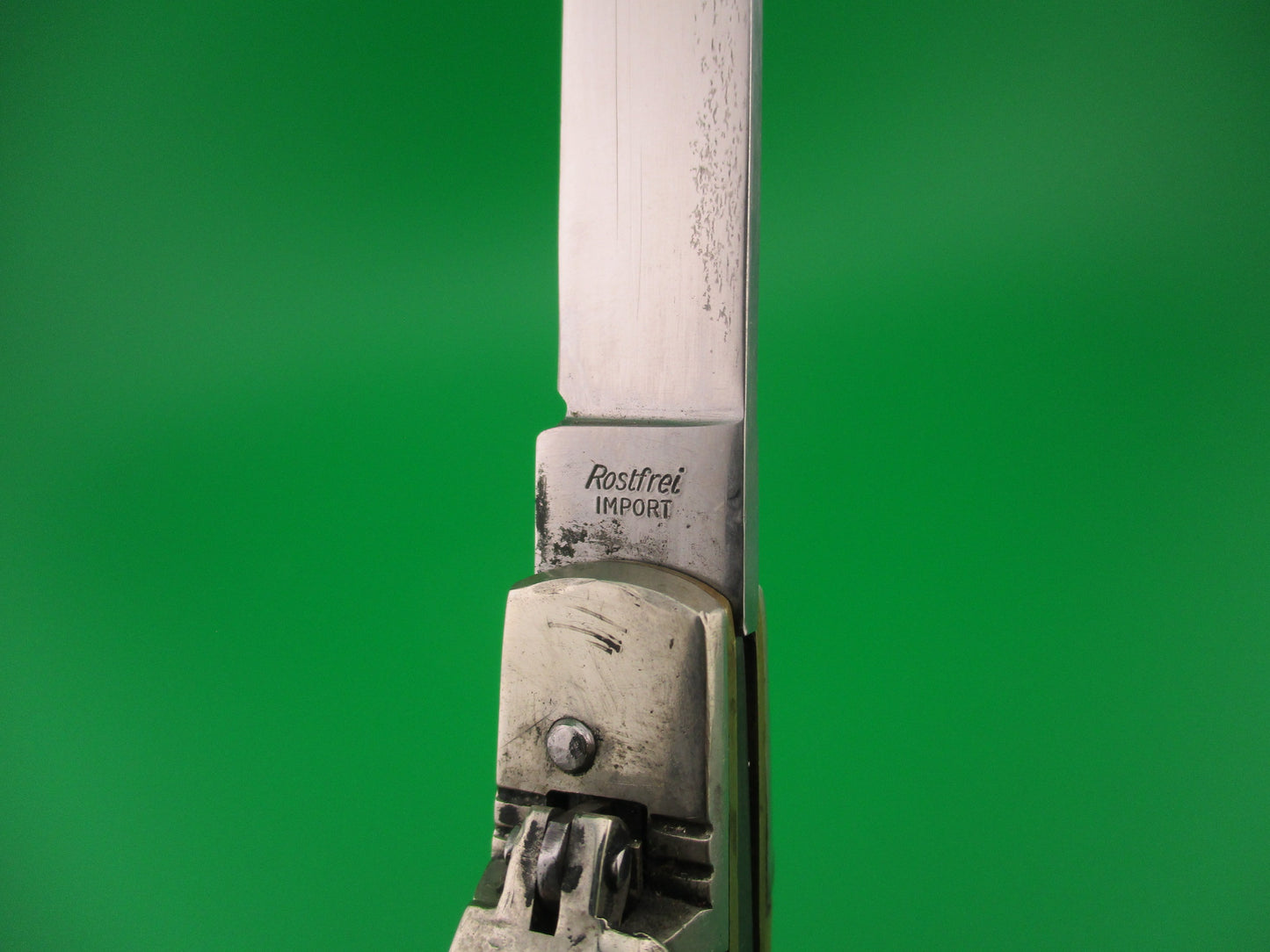 Rostfrei IMPORT 20cm Italian Lever Faux Stag vintage 1970s slimline automatic knife
