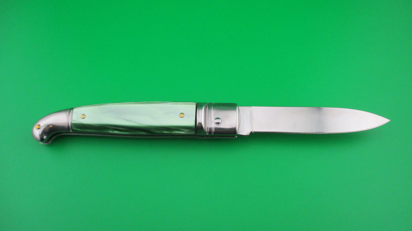 Sterile 20cm Italian Birds Head Lever Green Pearlex automatic knife