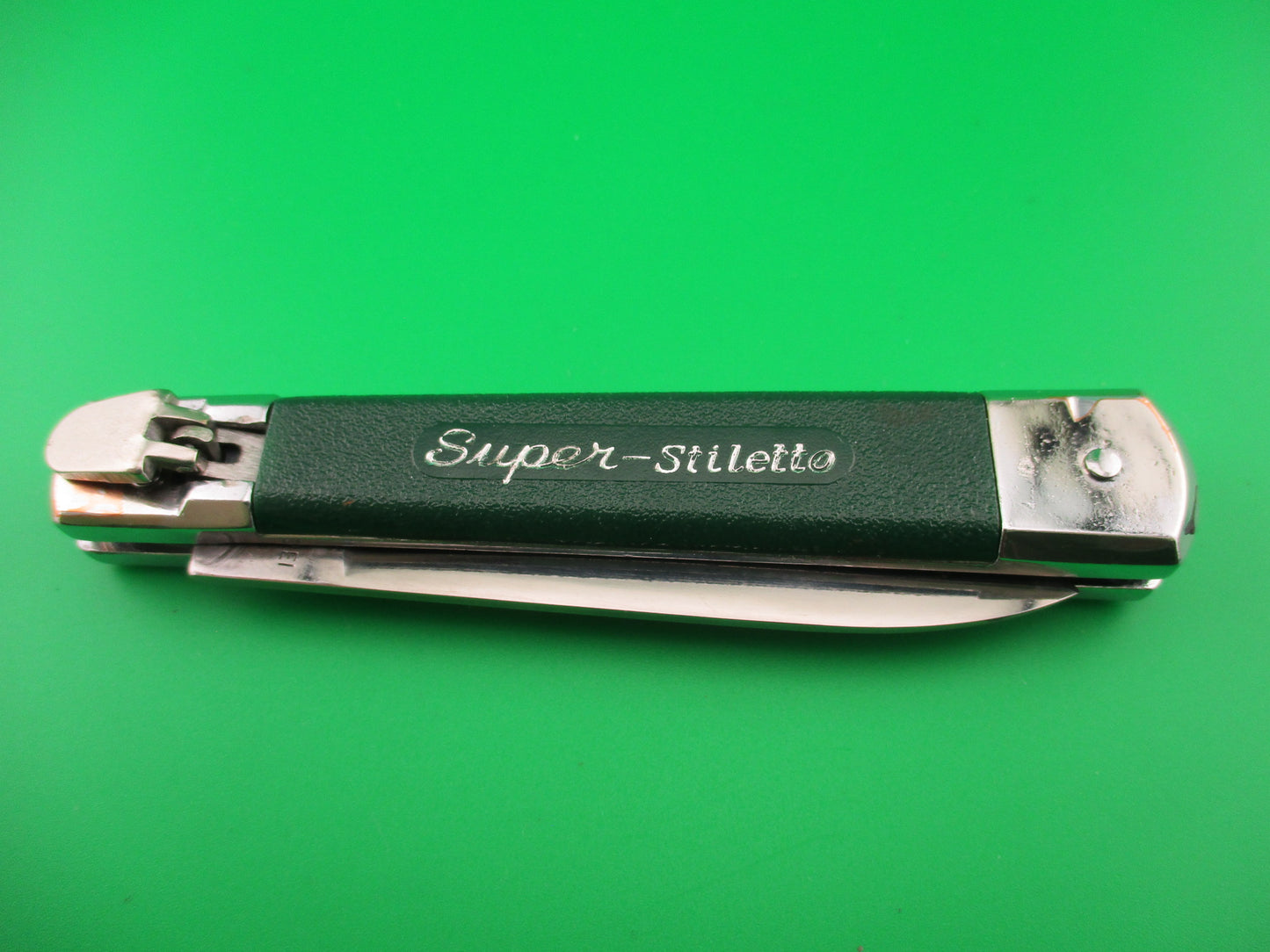 ROSTFREI Super-Stiletto 20cm Vintage Green Lever release automatic knife