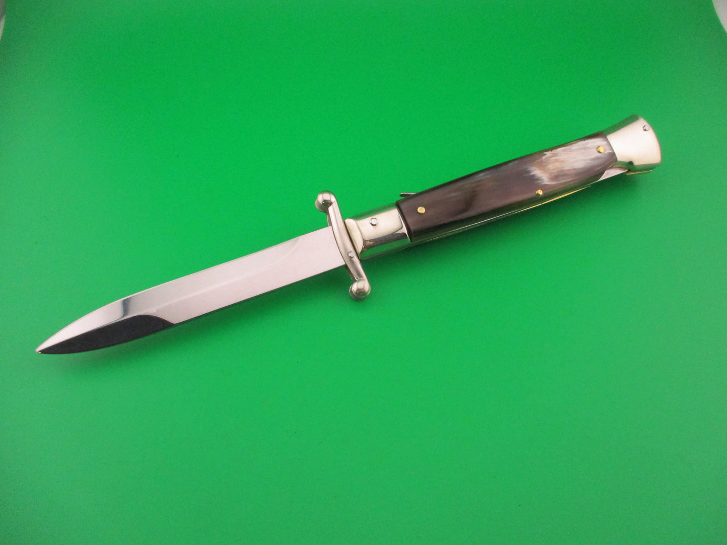 AGA CAMPOLIN 23cm Italian Swing Guard Horn Bayonet blade automatic knife