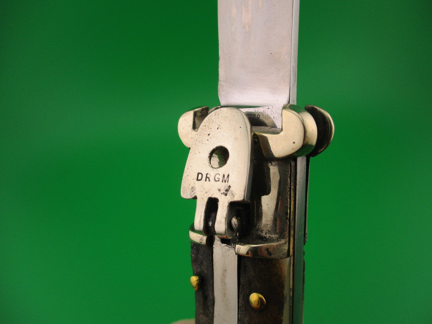 H.W. BOKER SOLINGEN-O. 20cm German Shell Puller Lever Stag vintage automatic knife