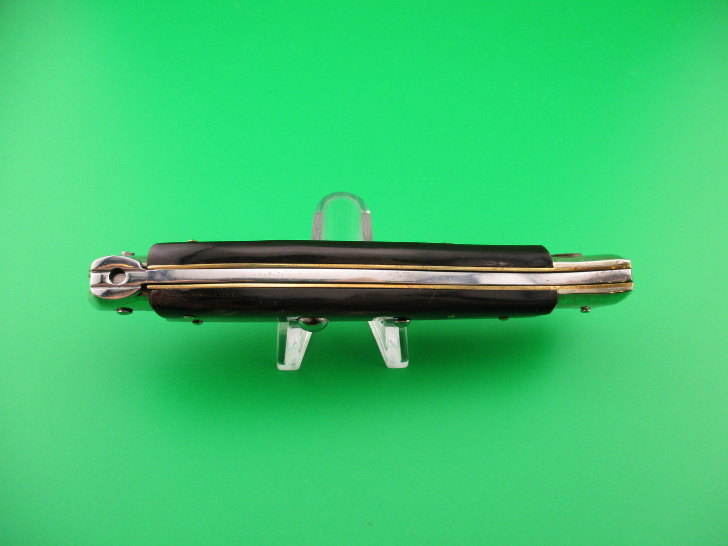 AKC 25cm Italian Picklock Fishtail Dark horn vintage automatic knife