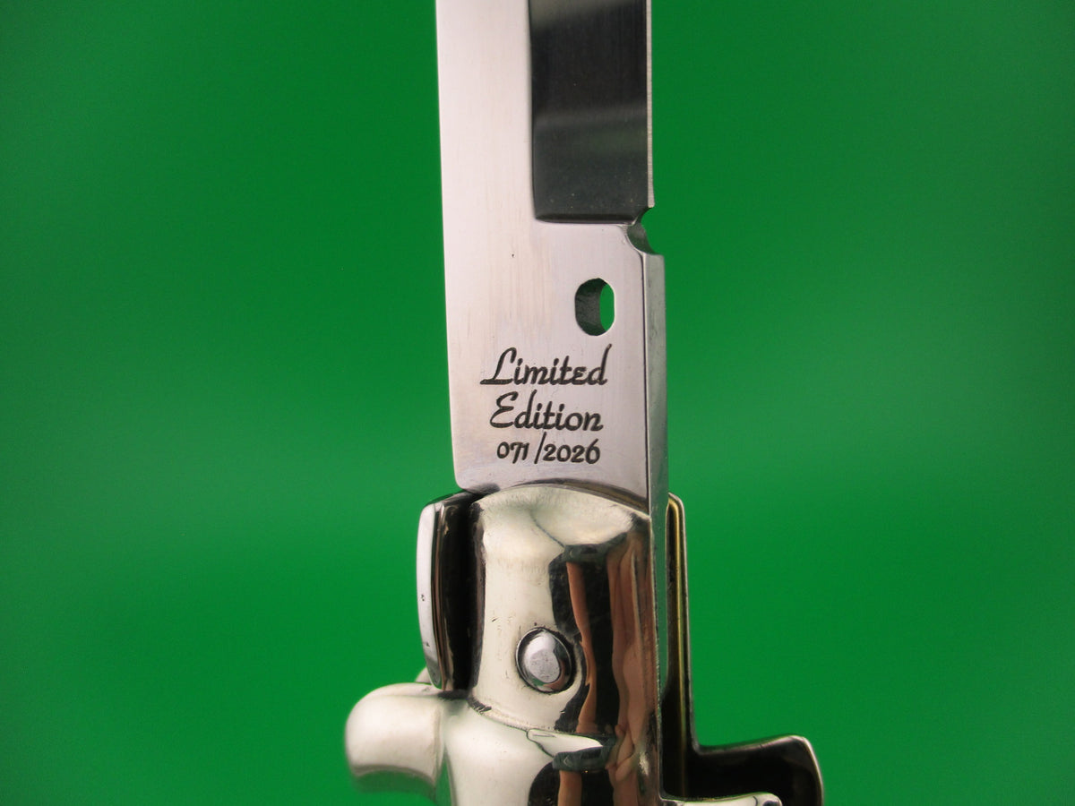 Frank B Italy 28cm Italian Fantail Swivel bolster Dark horn automatic knife