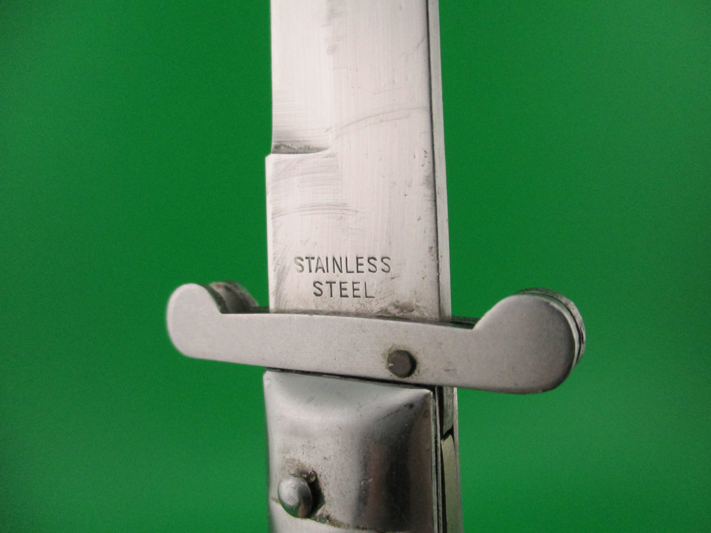 STAINLESS STEEL 27cm Japanese Rizzuto Swing guard Black step bolster vintage switchblade