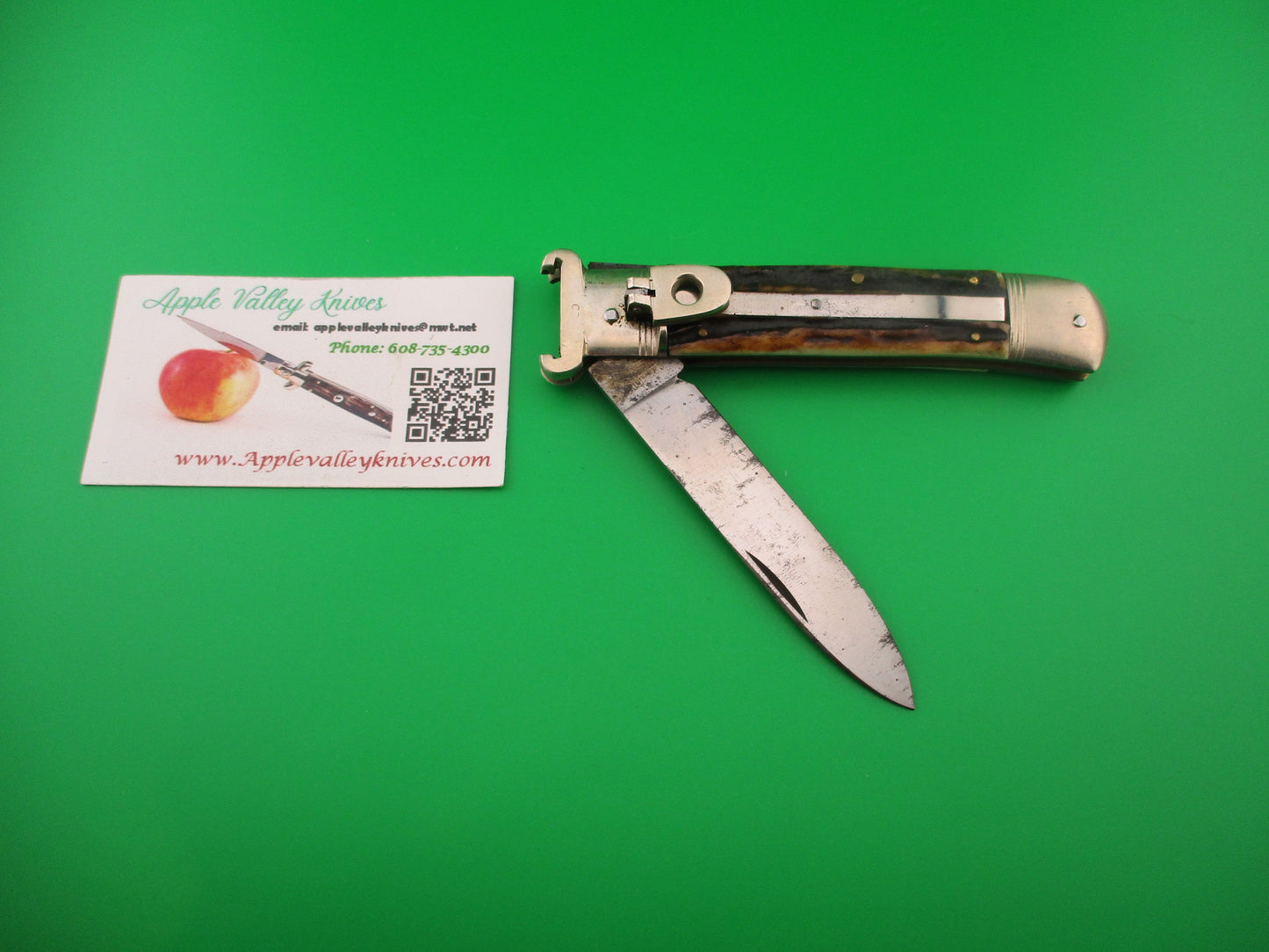 C&R LINDER WEYER SOLINGEN 11cm German Shell Puller Lever Stag automatic knife