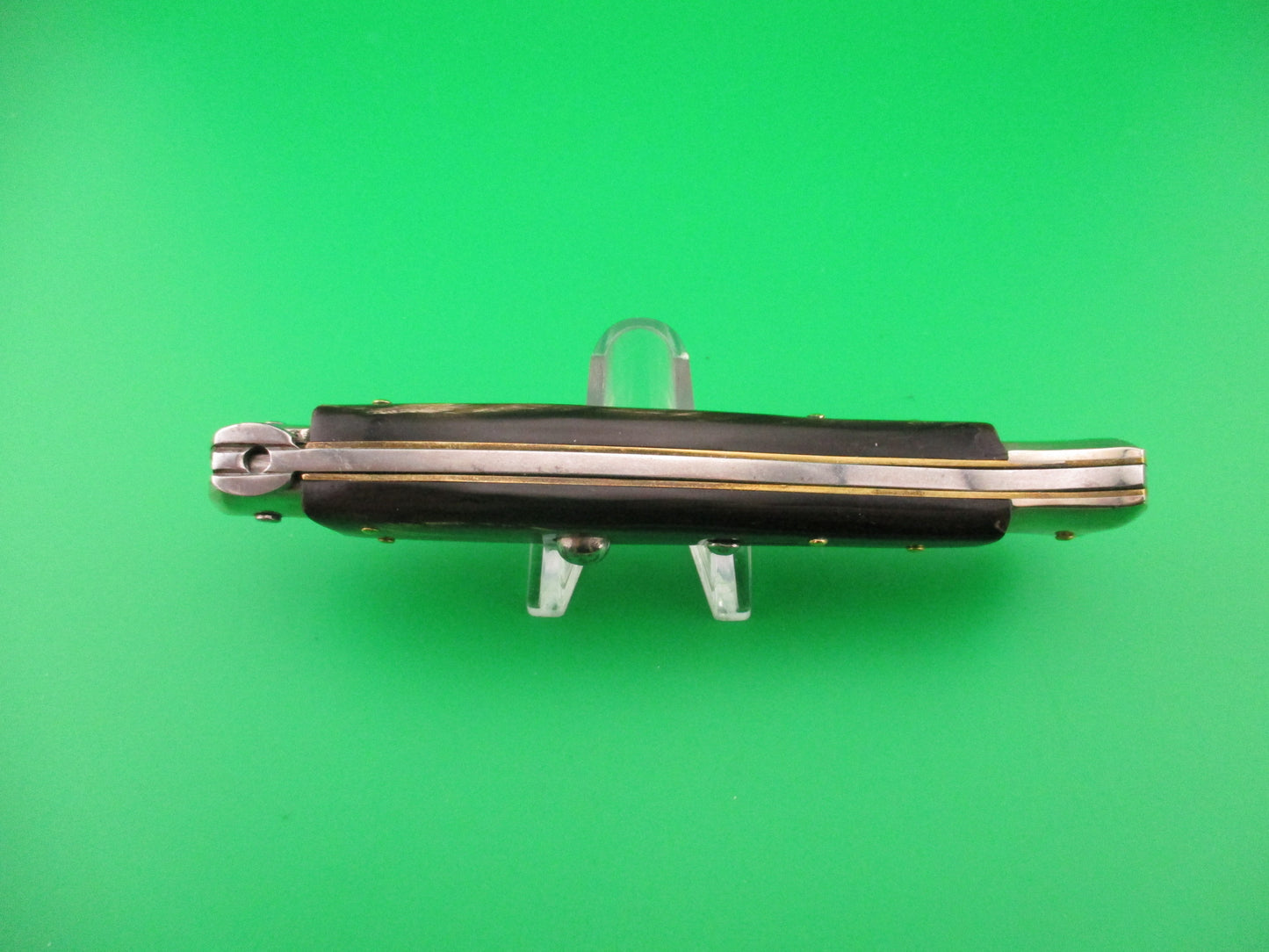 AKC 25cm Italian Picklock Fishtail Dark horn vintage automatic knife