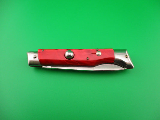 Jndiana EXTRA 20cm Italian Slant Bolster Vintage Red Pearlex automatic knife