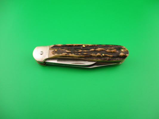 Hubertus SOLINGEN 10cm German Stag Pen Blade release automatic knife
