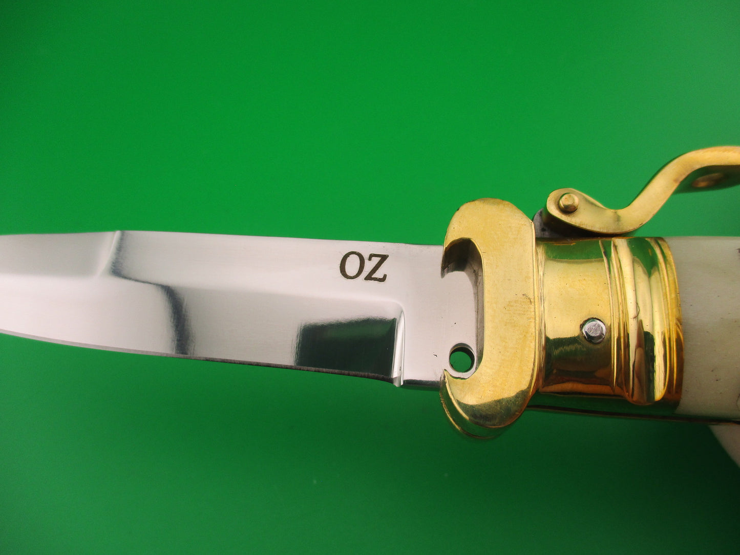 OZ 23cm Scarperia Tonerini Italian Inspired Fulcrum Shell puller Custom Automatic Knife